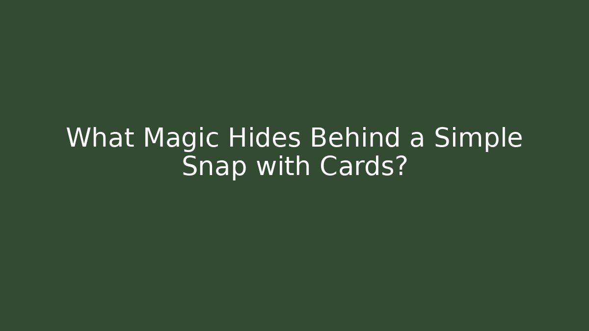 What Magic Hides Behind a Simple Snap with Cards?