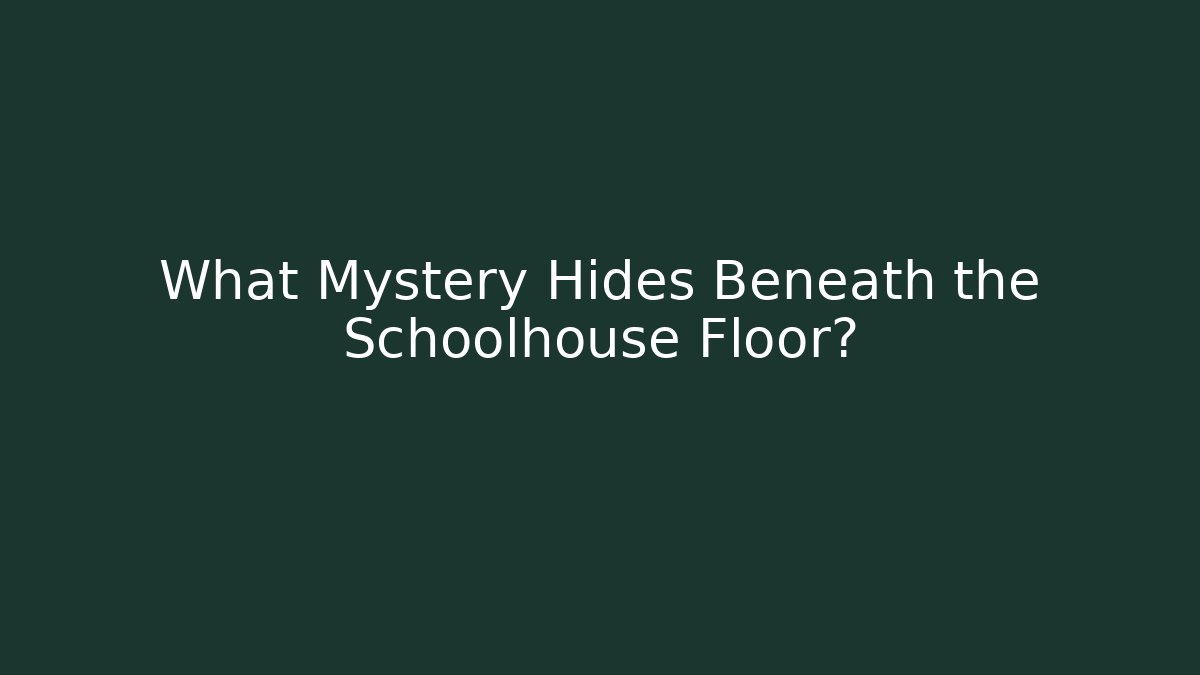 What Mystery Hides Beneath the Schoolhouse Floor?