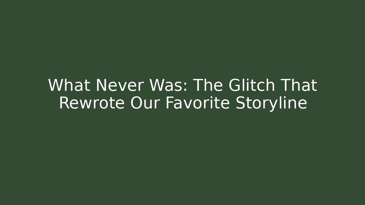 What Never Was: The Glitch That Rewrote Our Favorite Storyline