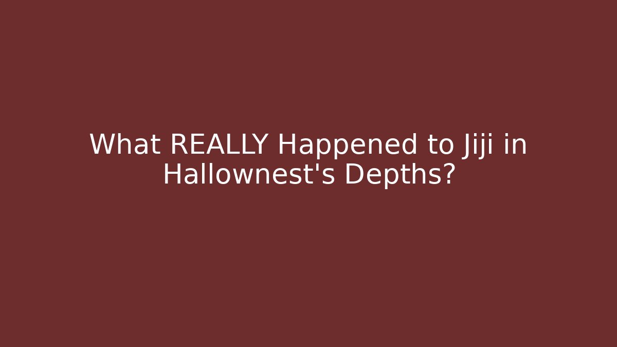 What REALLY Happened to Jiji in Hallownest's Depths?