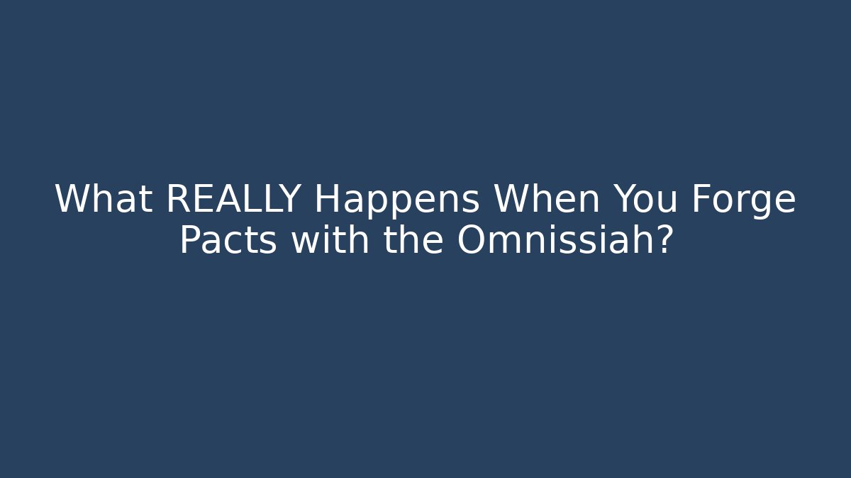 What REALLY Happens When You Forge Pacts with the Omnissiah?