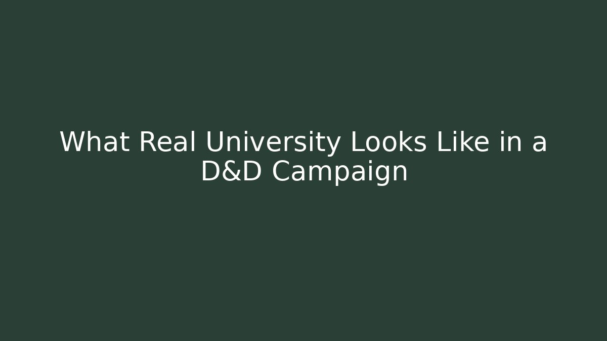 What Real University Looks Like in a D&D Campaign