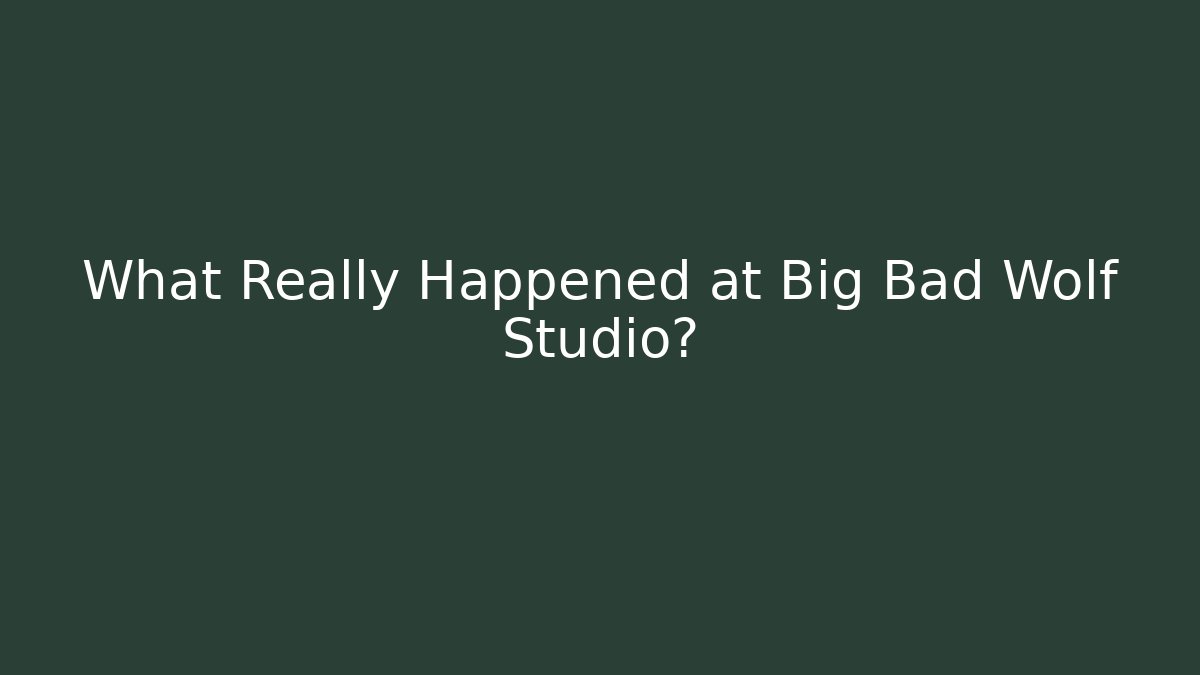 What Really Happened at Big Bad Wolf Studio? - Create More Assets