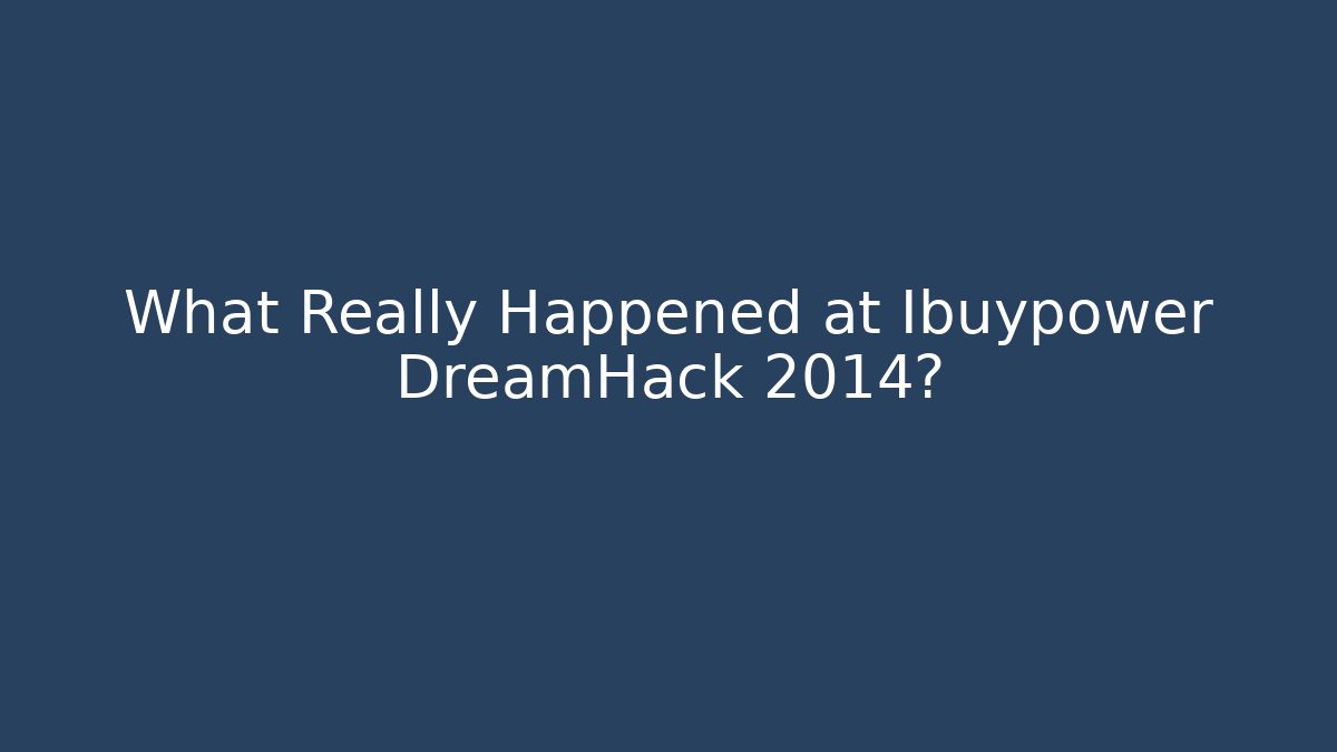 What Really Happened at Ibuypower DreamHack 2014? - Create More Assets