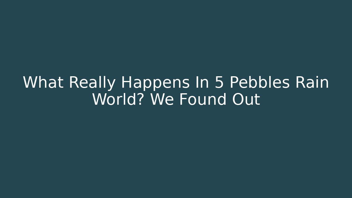 What Really Happens In 5 Pebbles Rain World? We Found Out