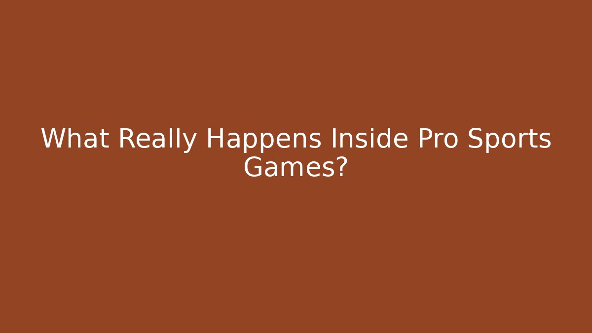 What Really Happens Inside Pro Sports Games? - Create More Assets