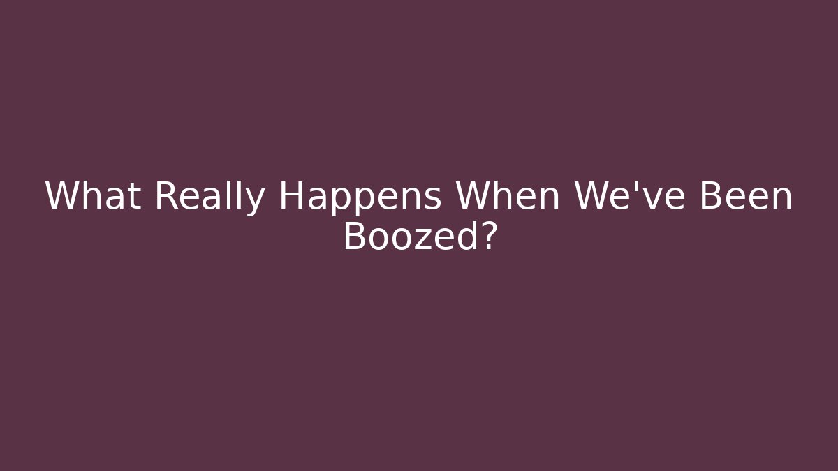 What Really Happens When We've Been Boozed? - Create More Assets