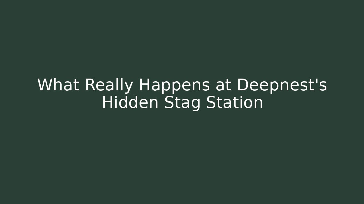 What Really Happens at Deepnest's Hidden Stag Station