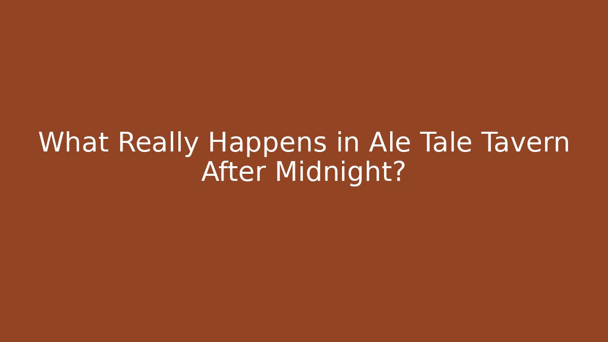 What Really Happens in Ale Tale Tavern After Midnight?