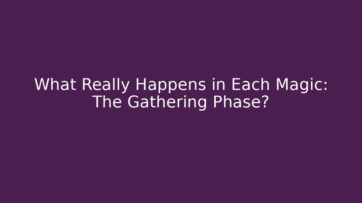 What Really Happens in Each Magic: The Gathering Phase?