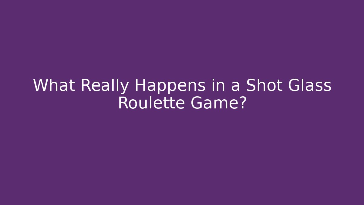 What Really Happens in a Shot Glass Roulette Game?
