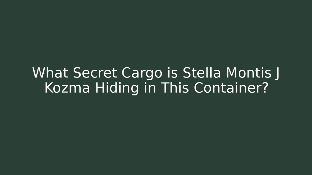 What Secret Cargo is Stella Montis J Kozma Hiding in This Container?