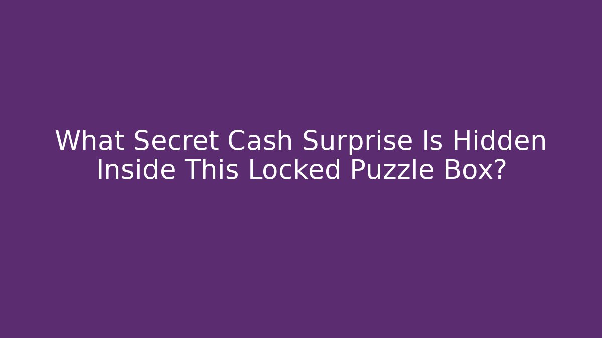 What Secret Cash Surprise Is Hidden Inside This Locked Puzzle Box?