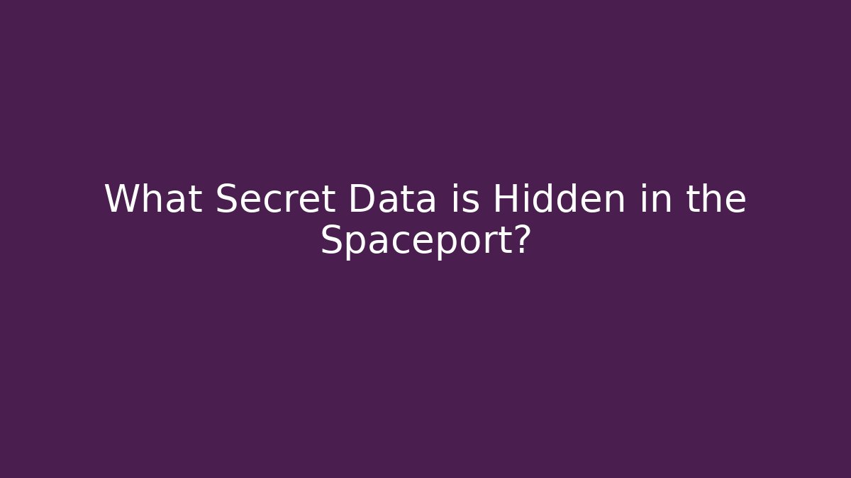 What Secret Data is Hidden in the Spaceport?