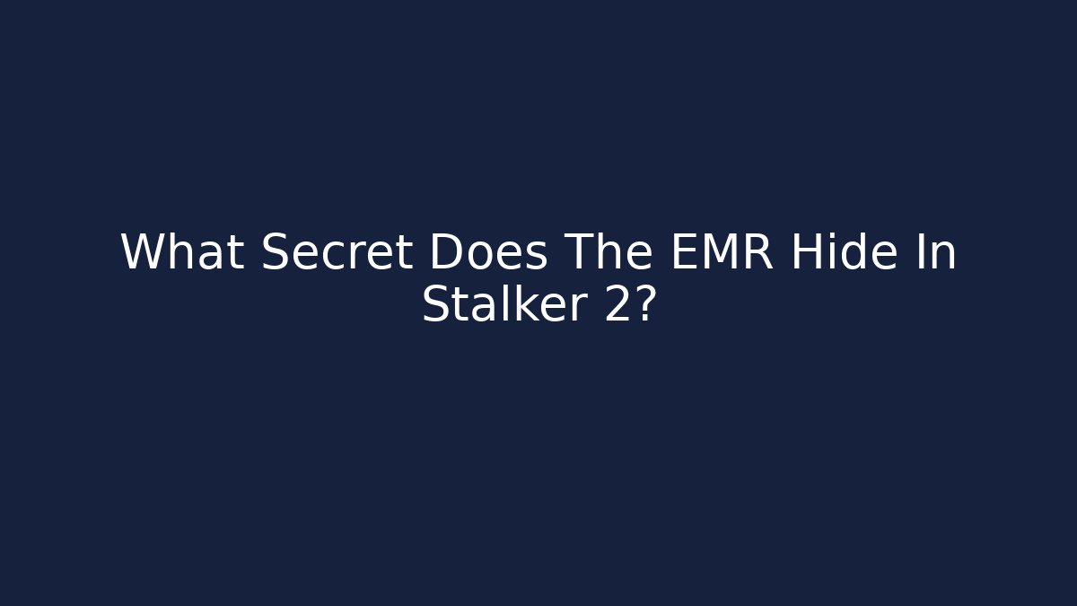 What Secret Does The EMR Hide In Stalker 2?