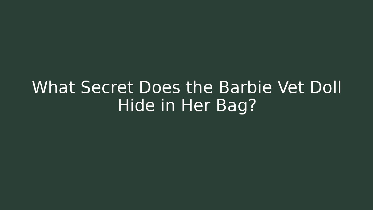 What Secret Does the Barbie Vet Doll Hide in Her Bag?