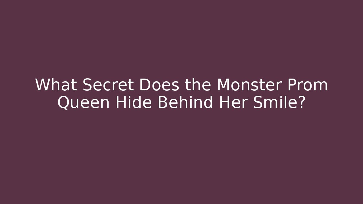 What Secret Does the Monster Prom Queen Hide Behind Her Smile?