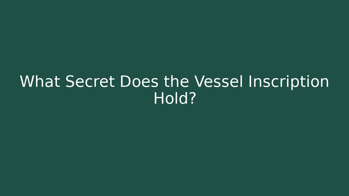 What Secret Does the Vessel Inscription Hold?