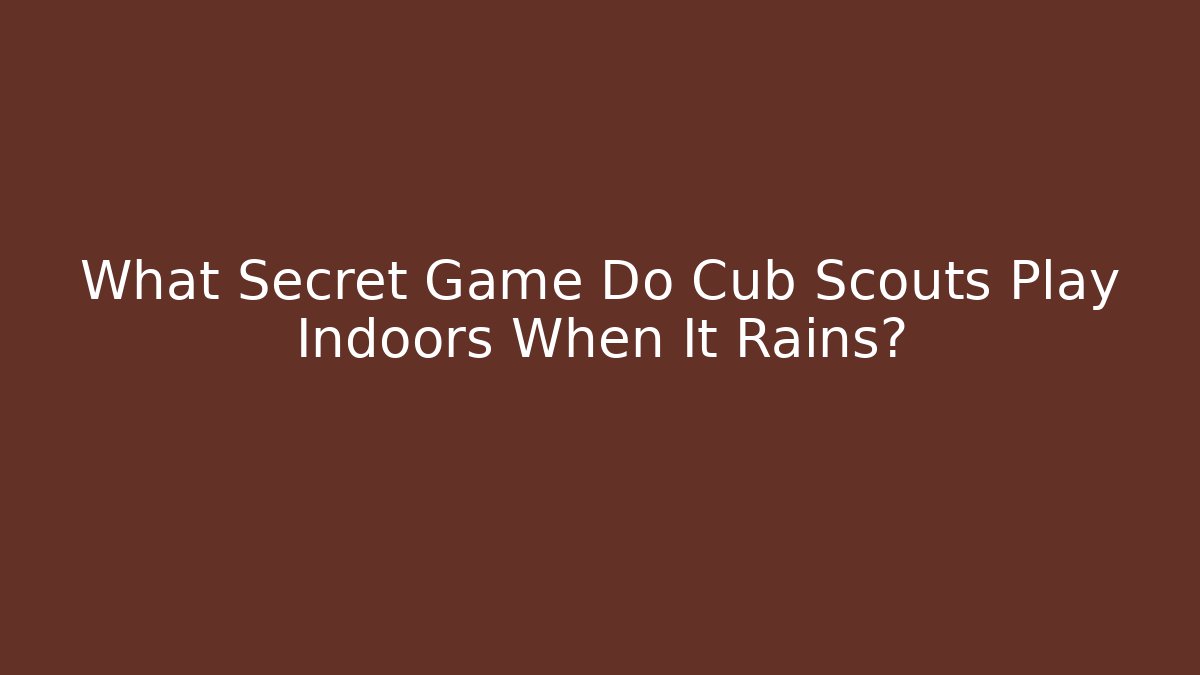 What Secret Game Do Cub Scouts Play Indoors When It Rains?