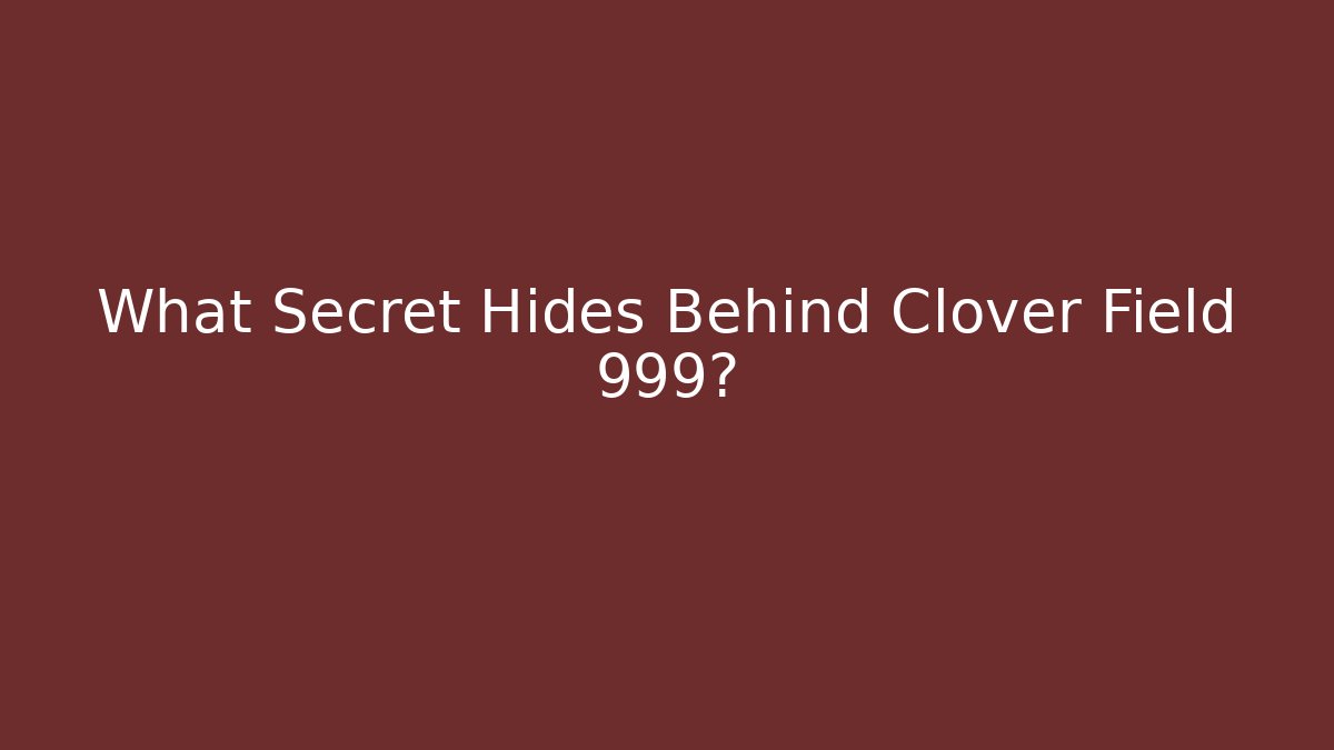What Secret Hides Behind Clover Field 999?