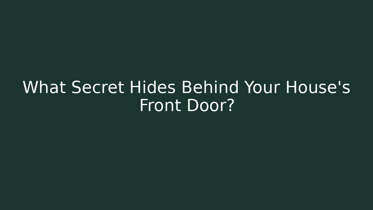 What Secret Hides Behind Your House's Front Door?