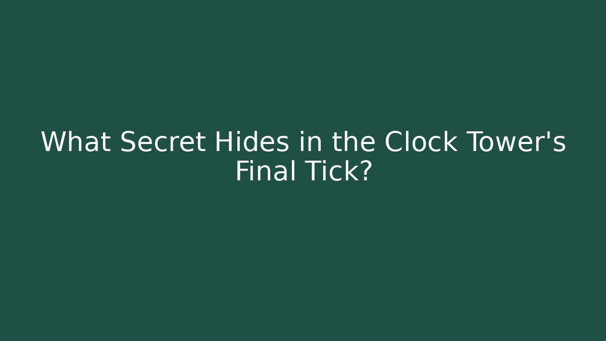 What Secret Hides in the Clock Tower's Final Tick?