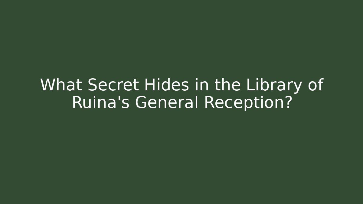What Secret Hides in the Library of Ruina's General Reception?