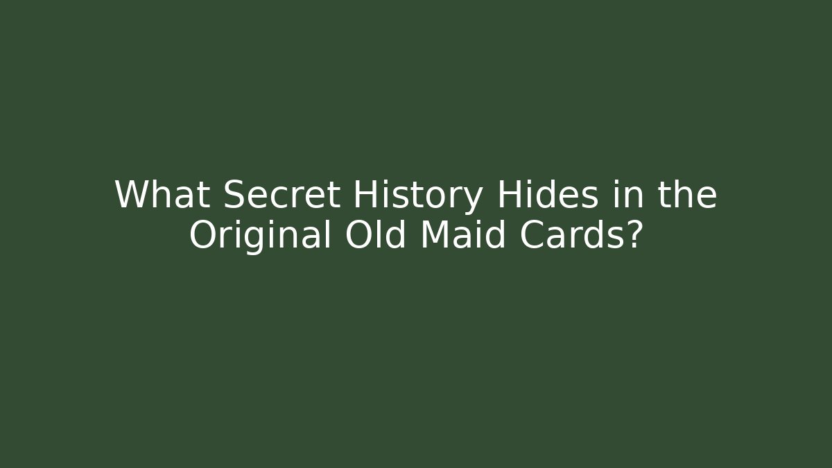 What Secret History Hides in the Original Old Maid Cards?