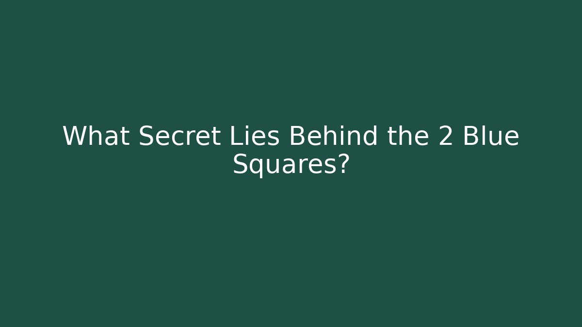 What Secret Lies Behind the 2 Blue Squares?