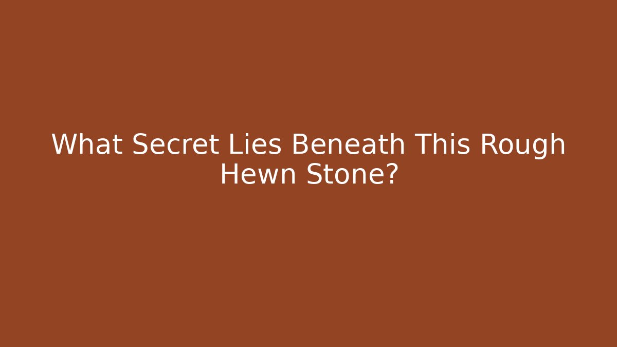 What Secret Lies Beneath This Rough Hewn Stone?