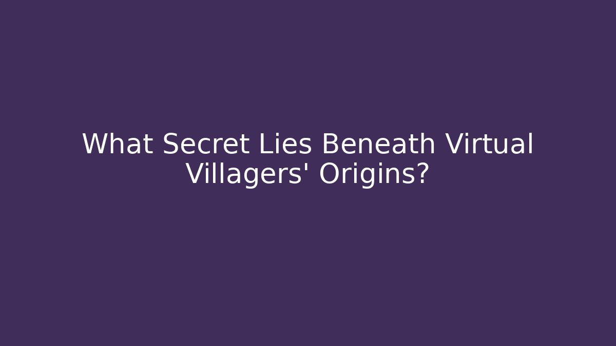 What Secret Lies Beneath Virtual Villagers' Origins?