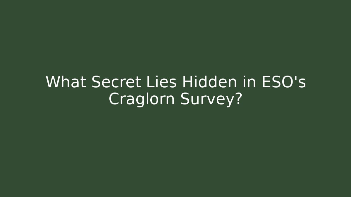 What Secret Lies Hidden in ESO's Craglorn Survey?