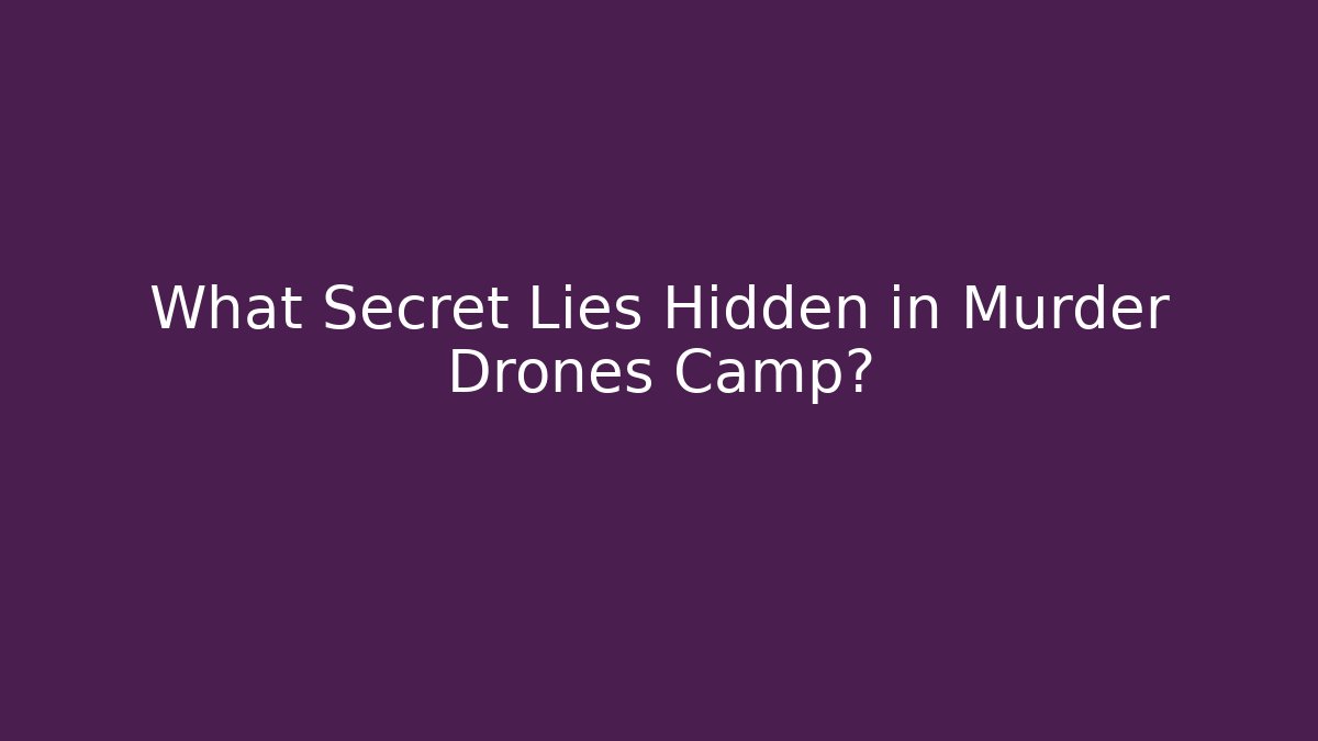 What Secret Lies Hidden in Murder Drones Camp?