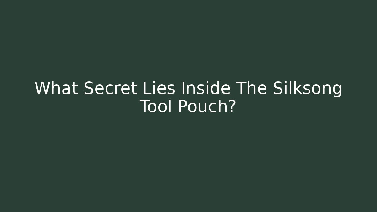 What Secret Lies Inside The Silksong Tool Pouch?