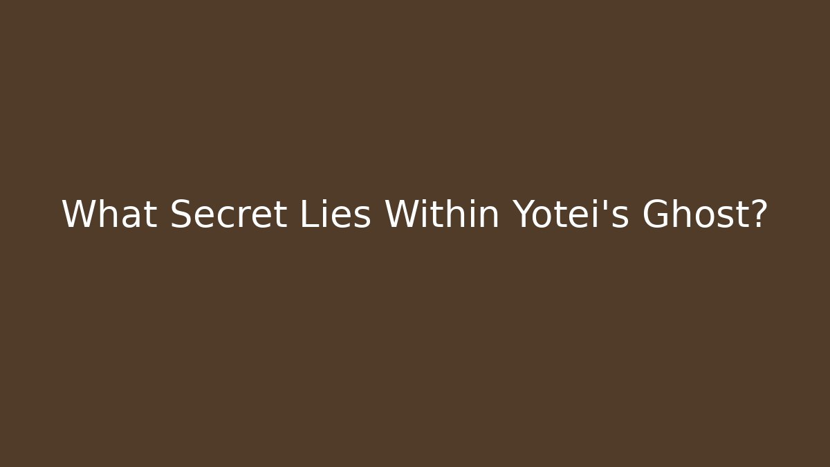 What Secret Lies Within Yotei's Ghost?