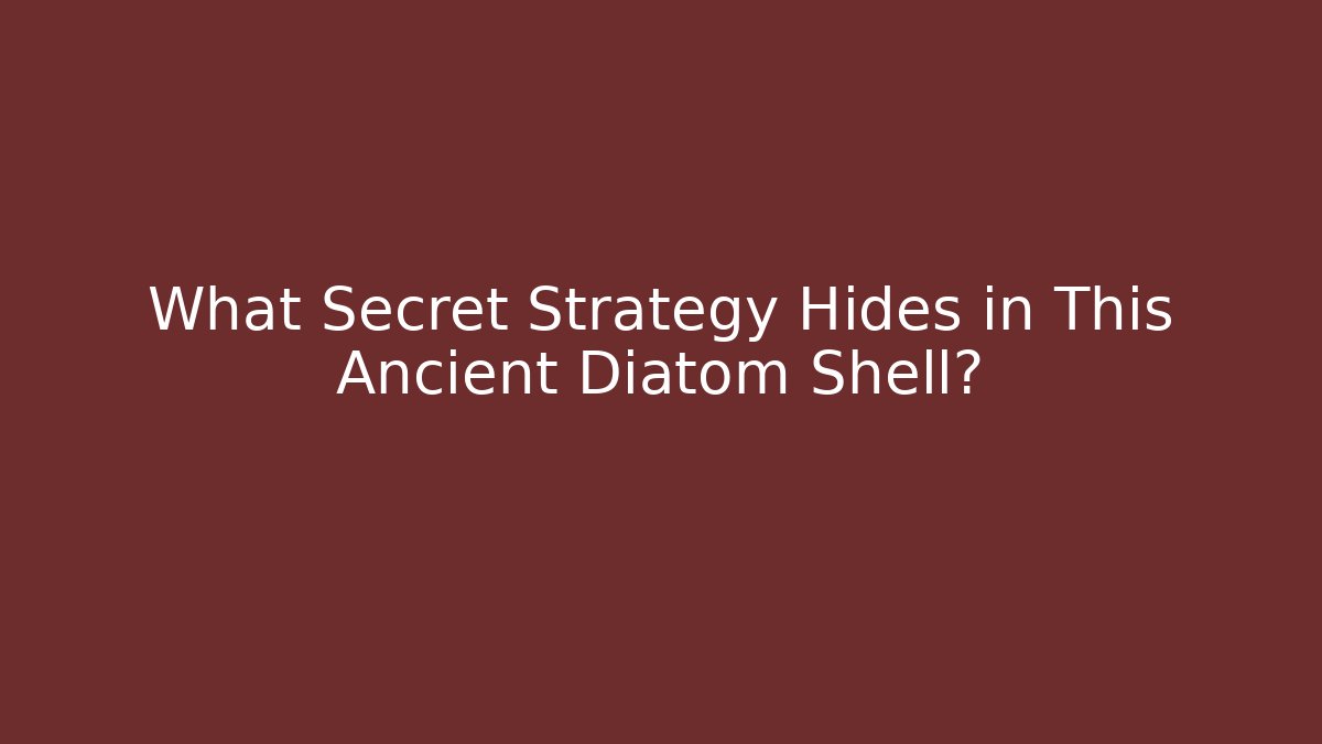 What Secret Strategy Hides in This Ancient Diatom Shell? - Create More Assets