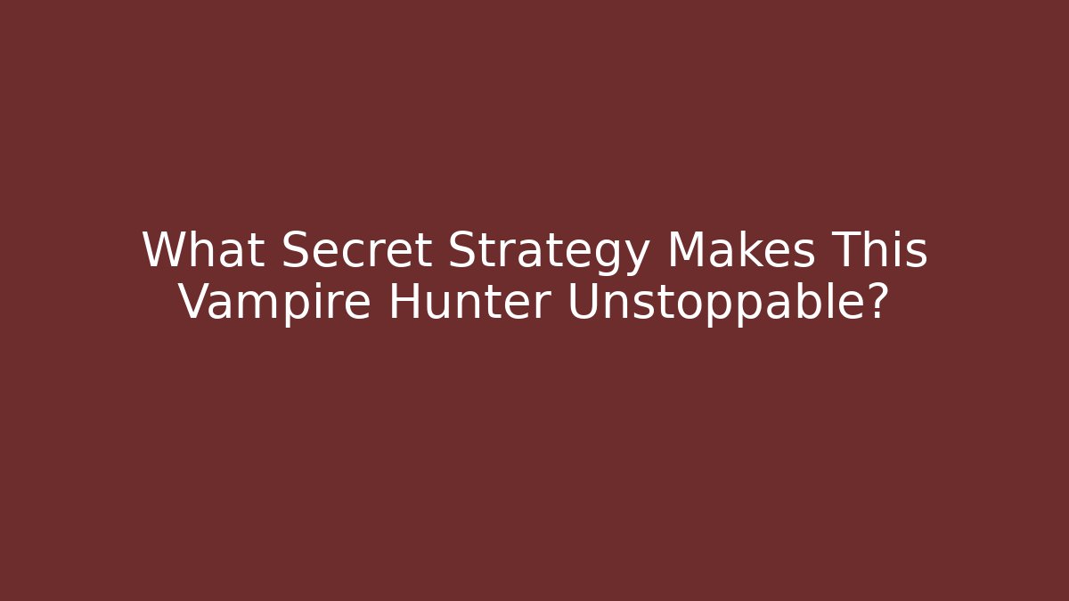 What Secret Strategy Makes This Vampire Hunter Unstoppable?