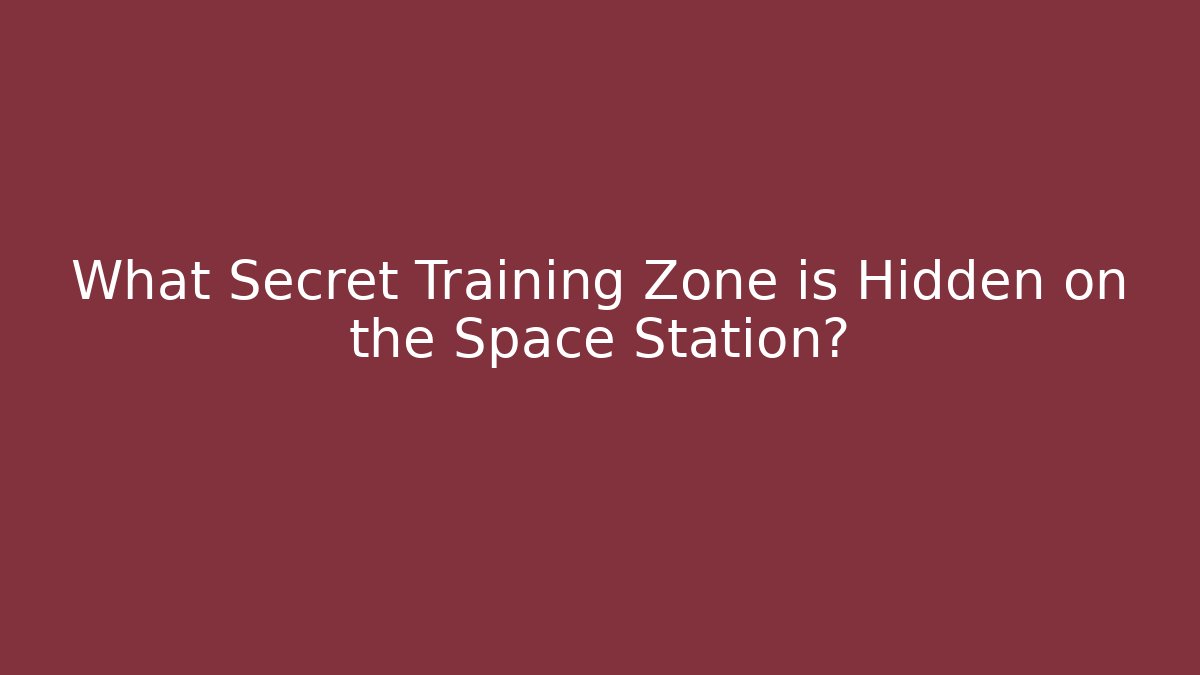 What Secret Training Zone is Hidden on the Space Station?