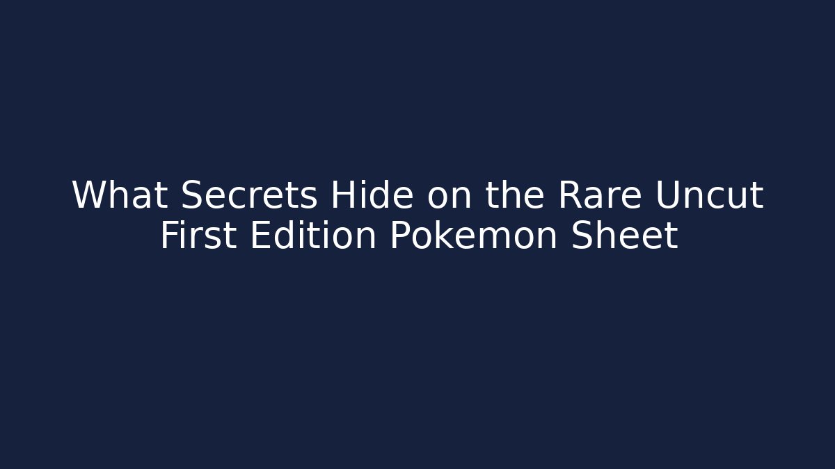 What Secrets Hide on the Rare Uncut First Edition Pokémon Sheet