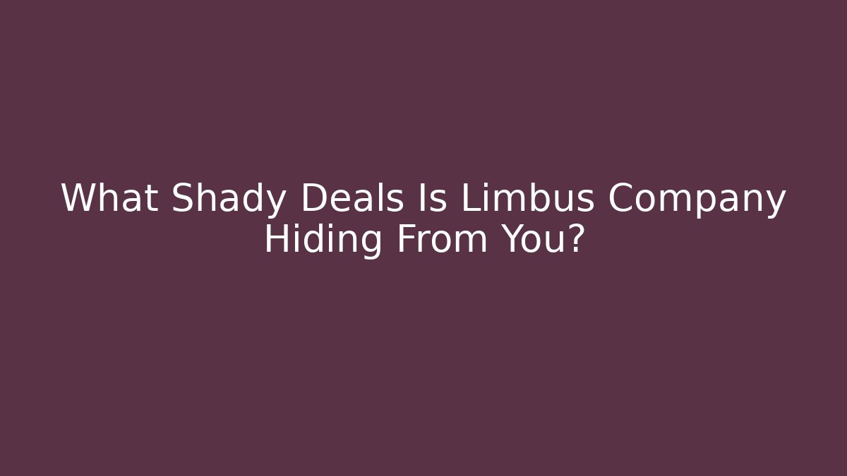 What Shady Deals Is Limbus Company Hiding From You?