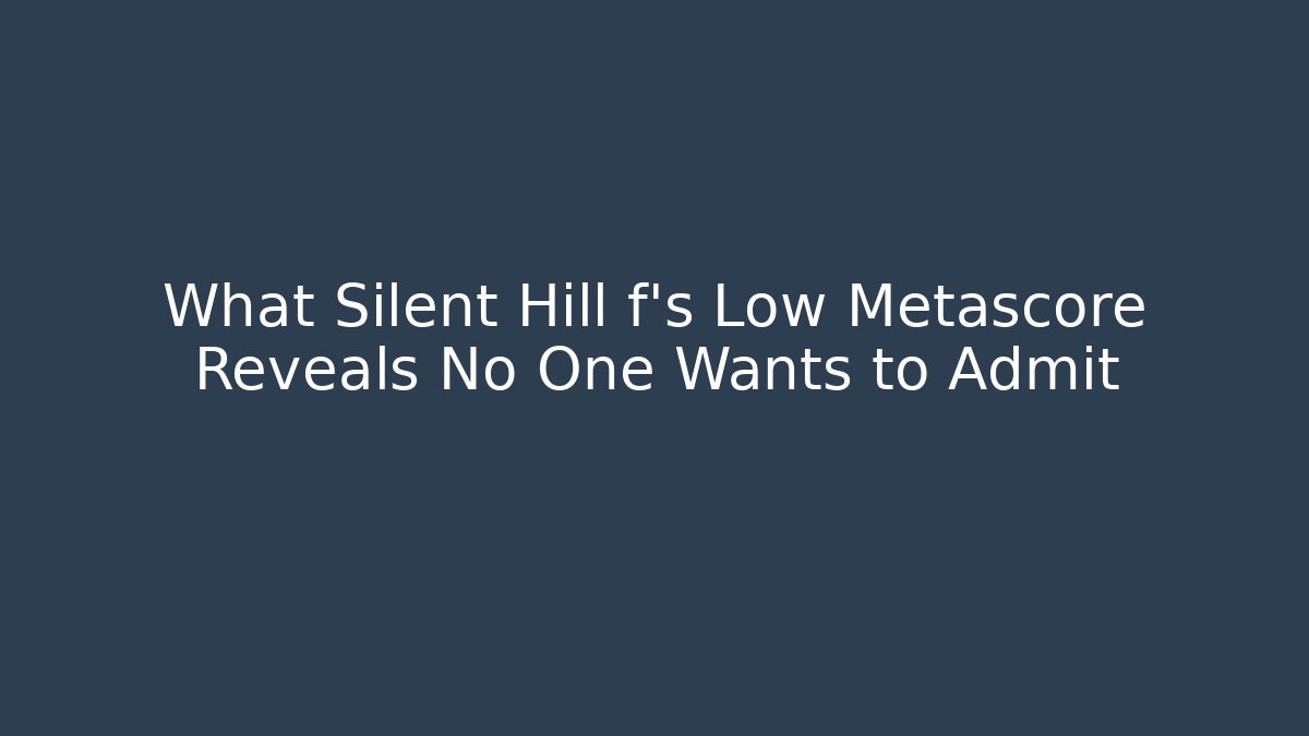 What Silent Hill f's Low Metascore Reveals No One Wants to Admit