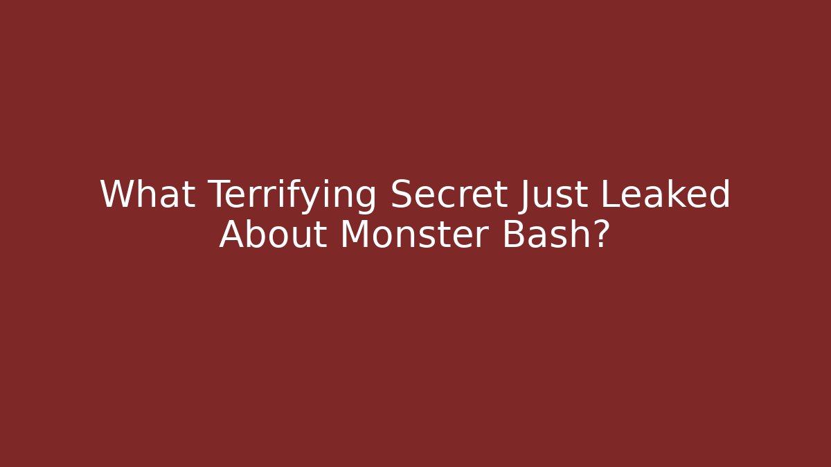 What Terrifying Secret Just Leaked About Monster Bash? - Create More Assets