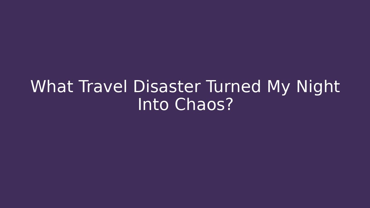What Travel Disaster Turned My Night Into Chaos?