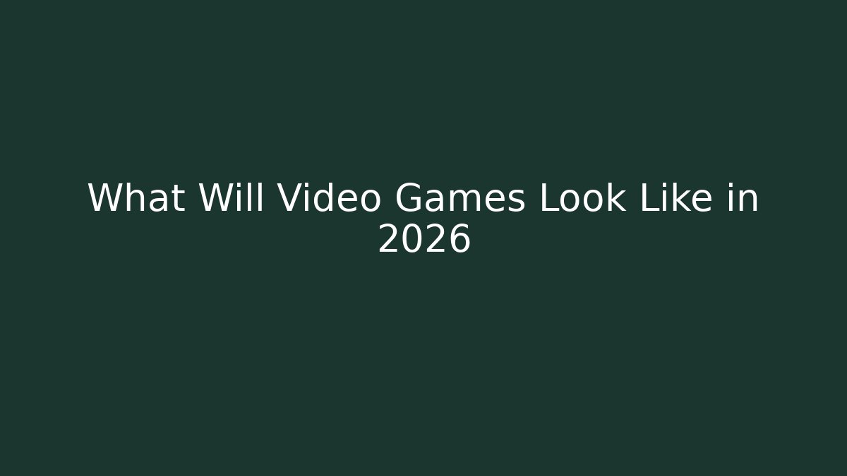 What Will Video Games Look Like in 2026