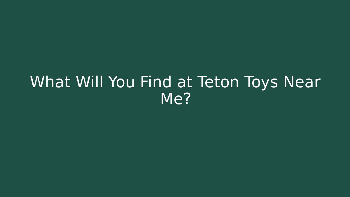 What Will You Find at Teton Toys Near Me?