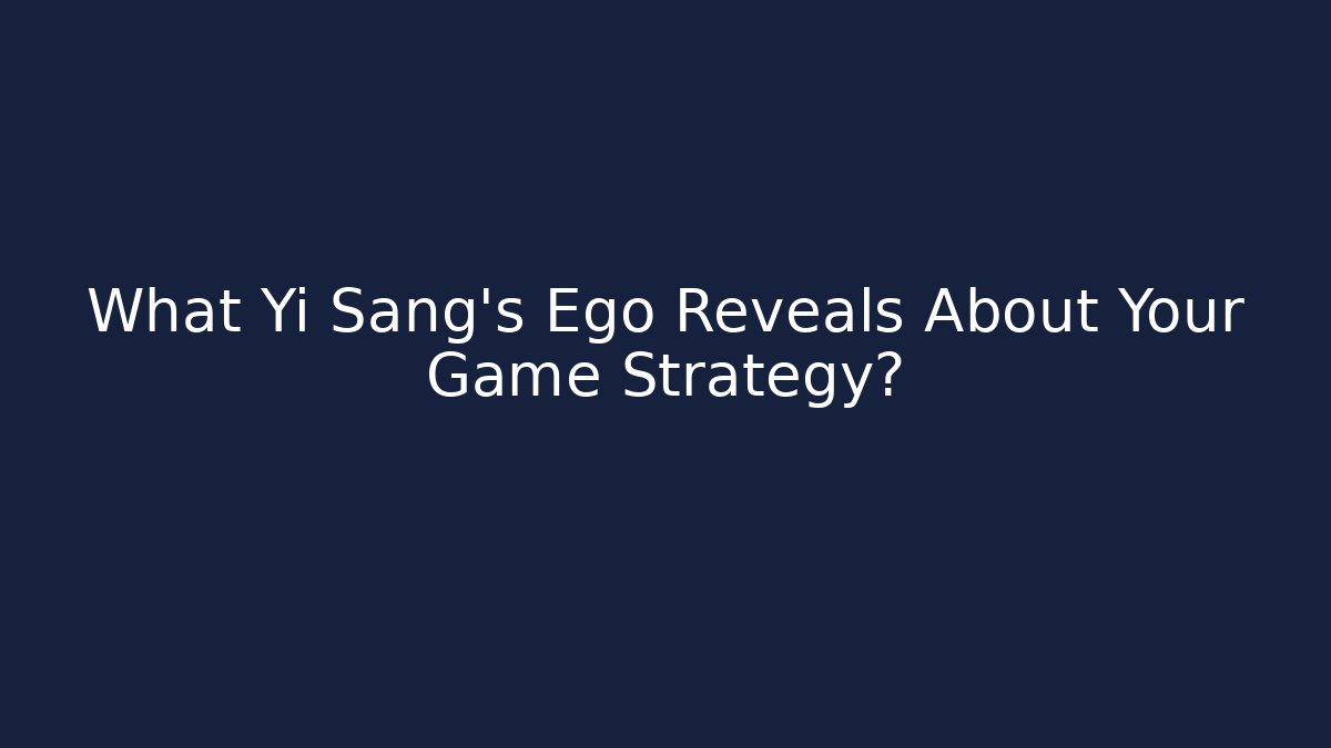 What Yi Sang's Ego Reveals About Your Game Strategy?