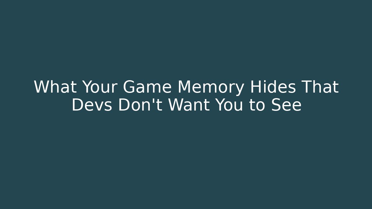 What Your Game Memory Hides That Devs Don't Want You to See
