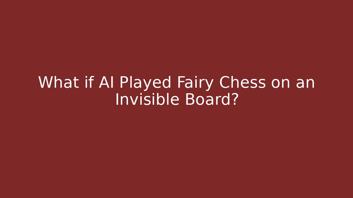 What if AI Played Fairy Chess on an Invisible Board?