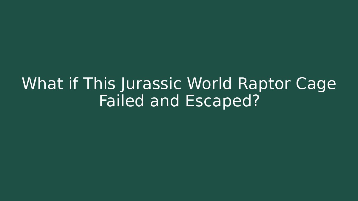 What if This Jurassic World Raptor Cage Failed and Escaped?