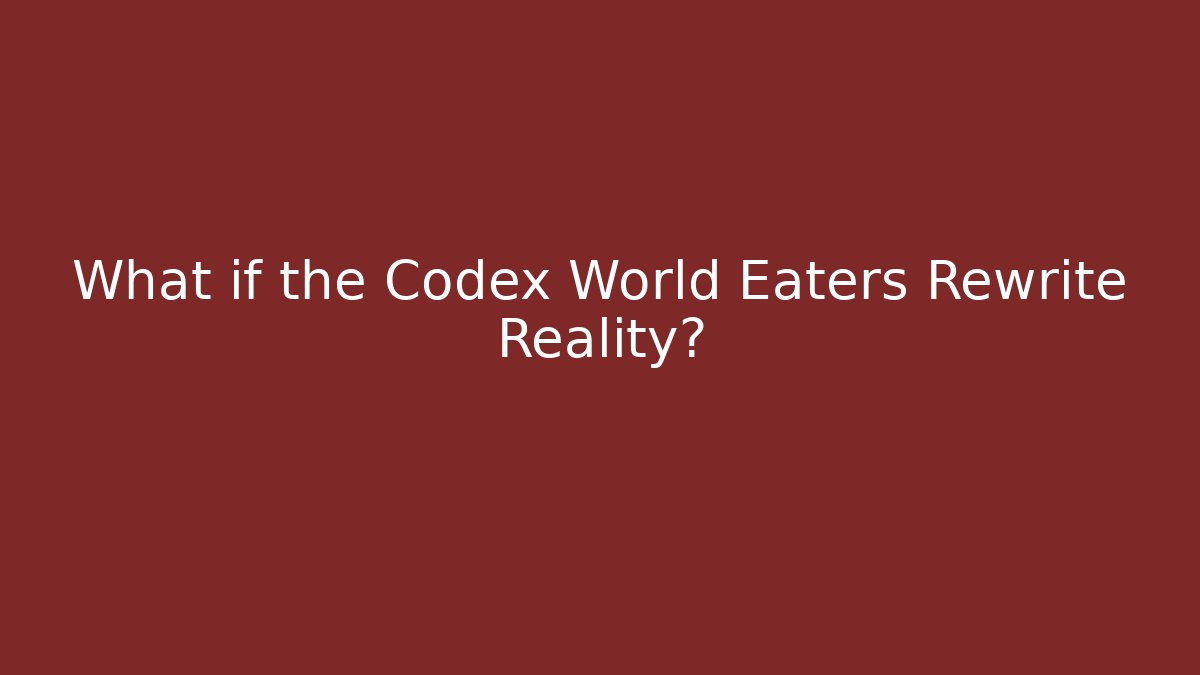 What if the Codex World Eaters Rewrite Reality?